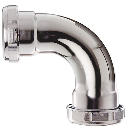 Ez-Fluid 1-1/4in 17GA Brass 90 Degrees Repair ELBOW w/Brass Nut EZREL11490